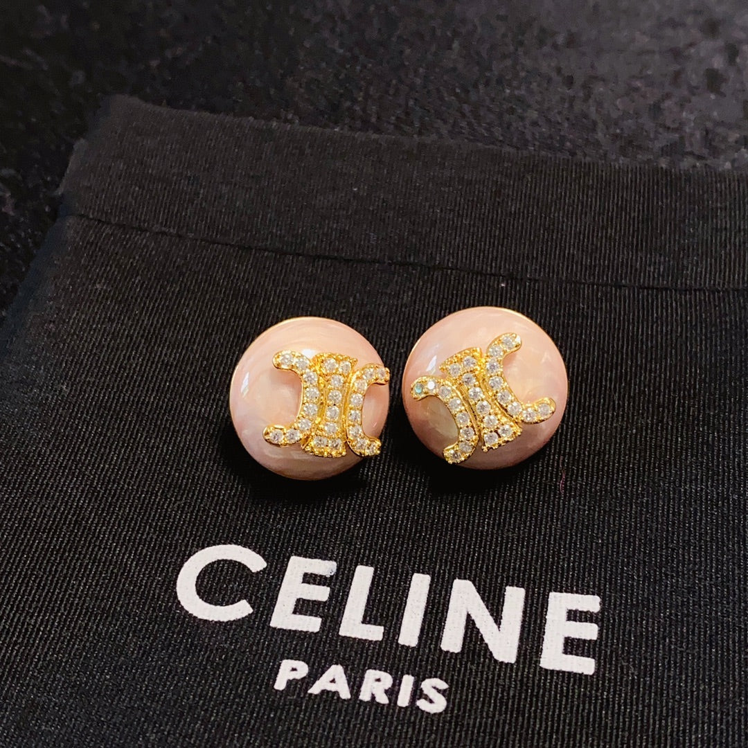 CELINE Crystal Triomphe Earrings