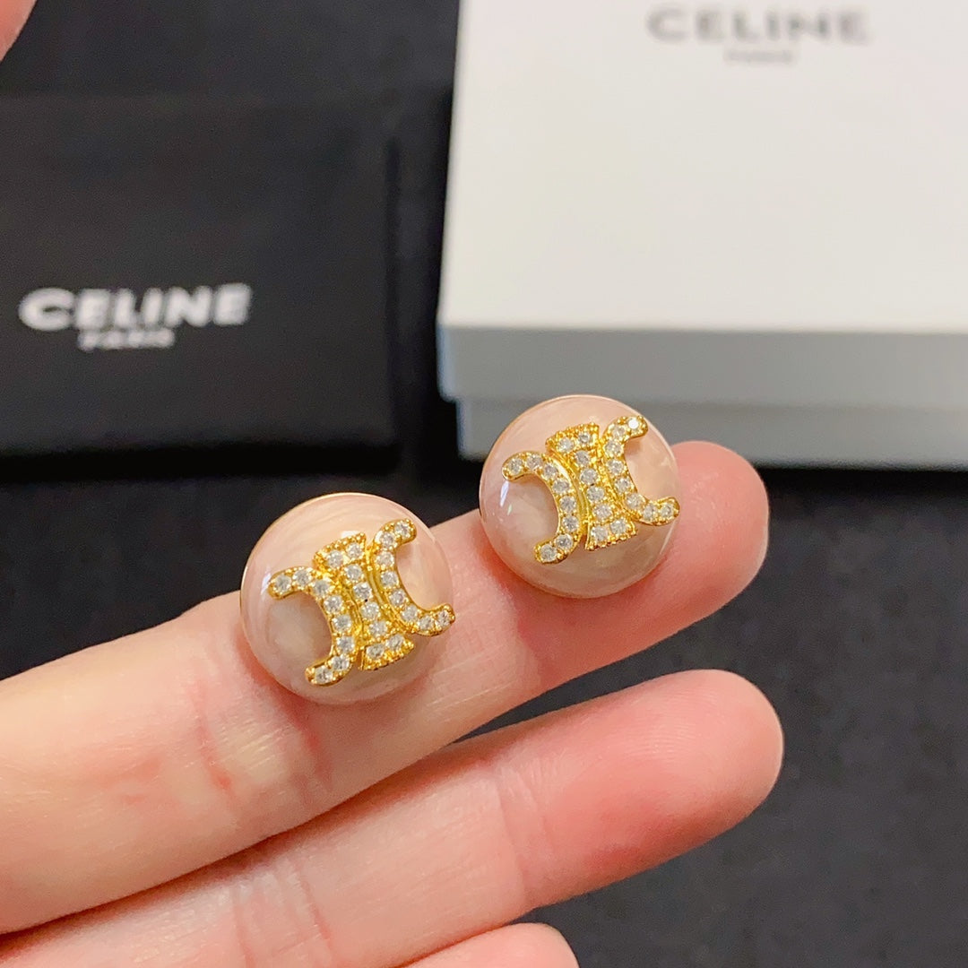 CELINE Crystal Triomphe Earrings