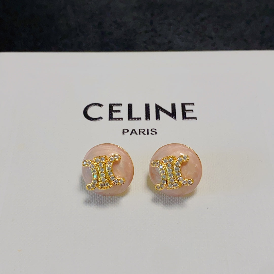 CELINE Crystal Triomphe Earrings