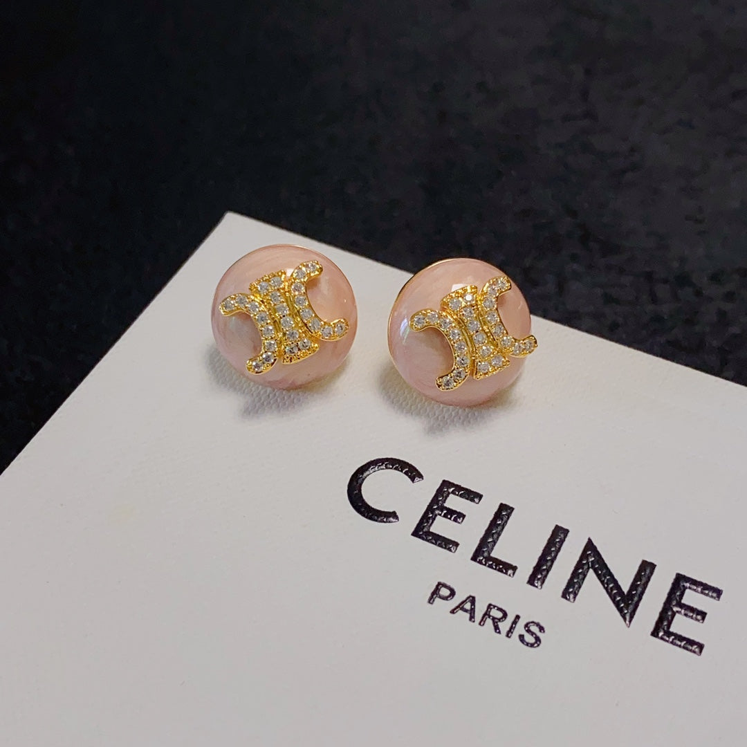 CELINE Crystal Triomphe Earrings