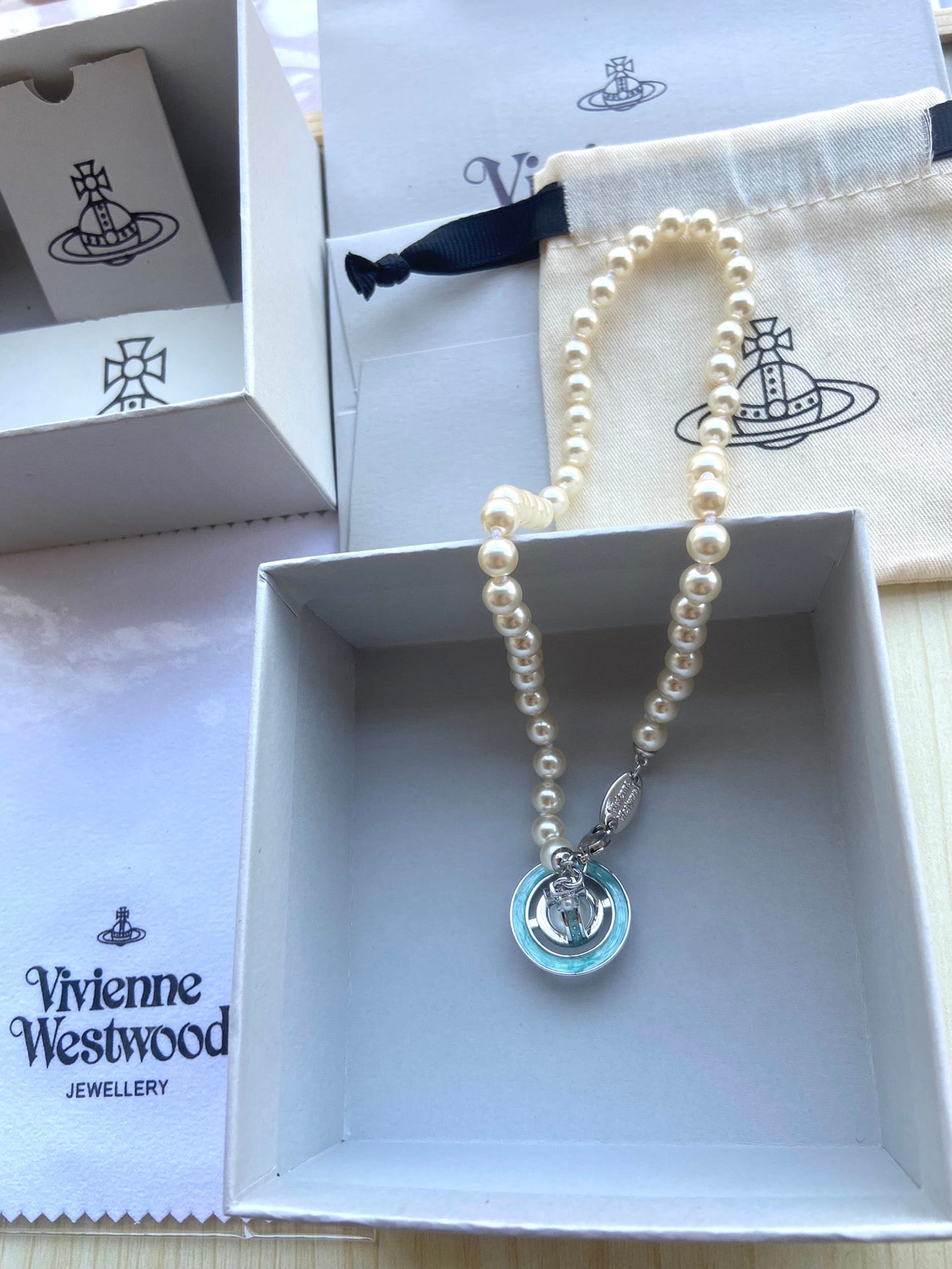 Crystal Ball & Pearl Necklace