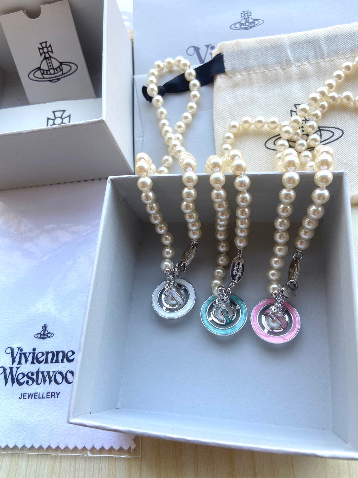 Crystal Ball & Pearl Necklace