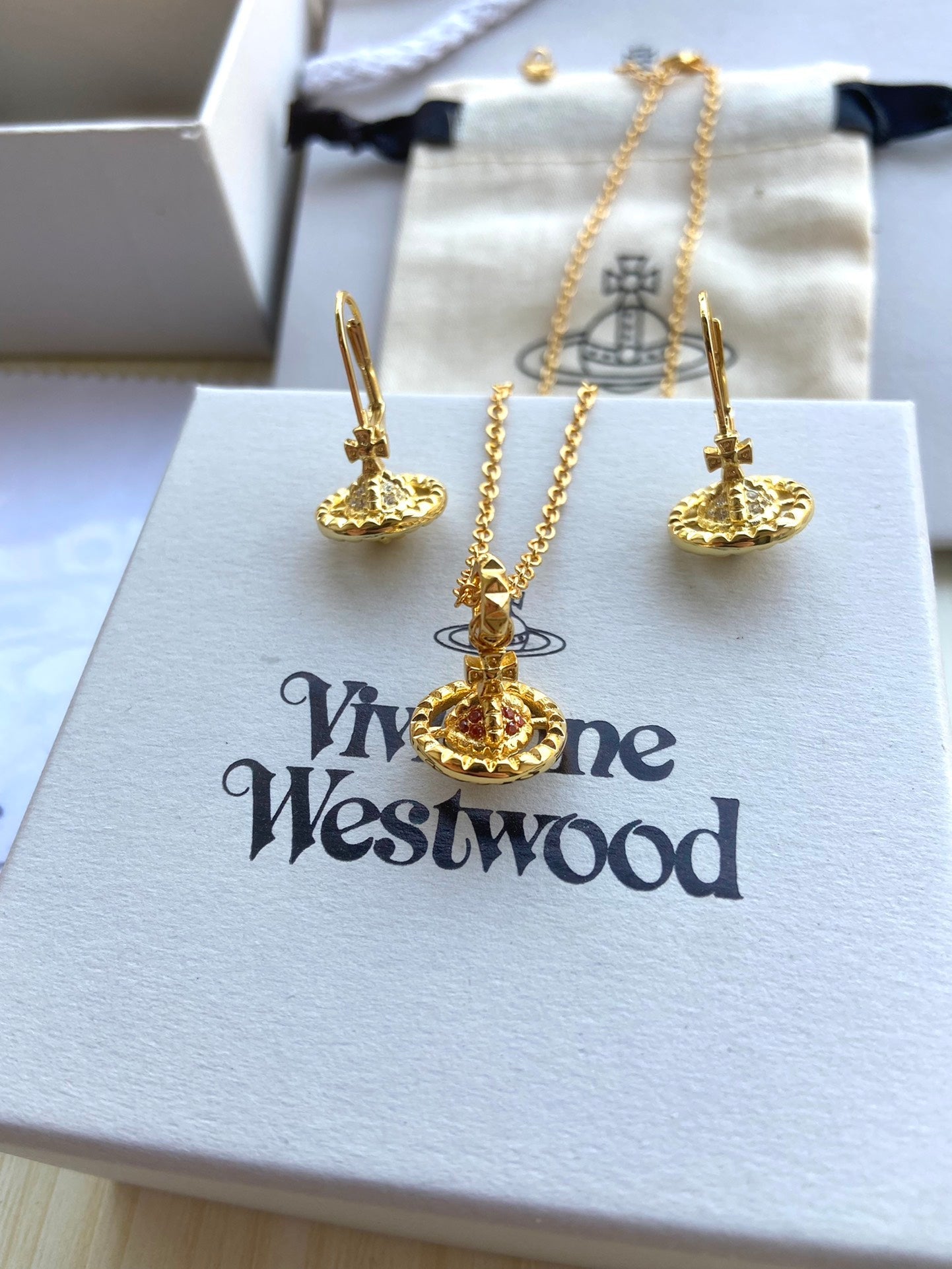 Planet Necklace & Earring Set (2-Piece)
