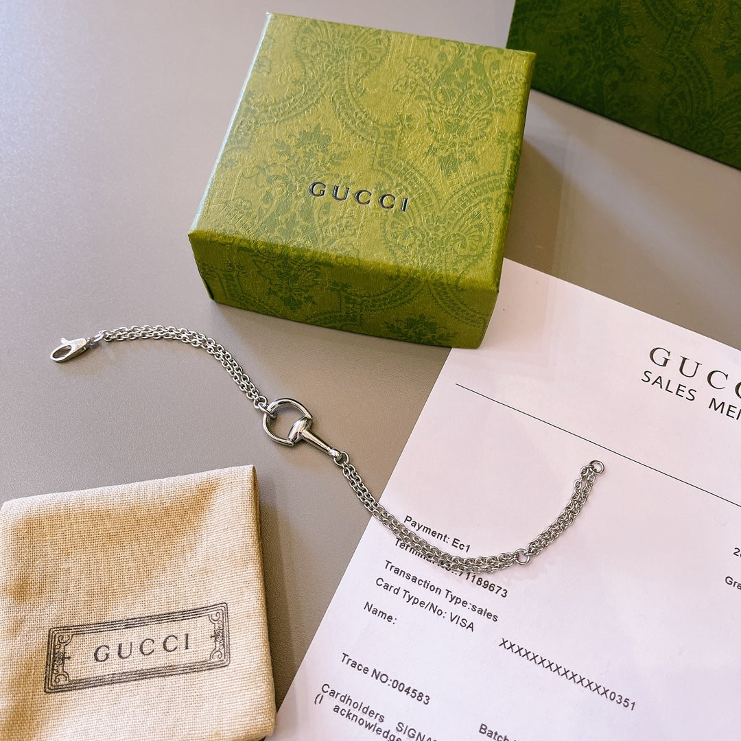 Gucci Gold-Plated Horsebit Bracelet