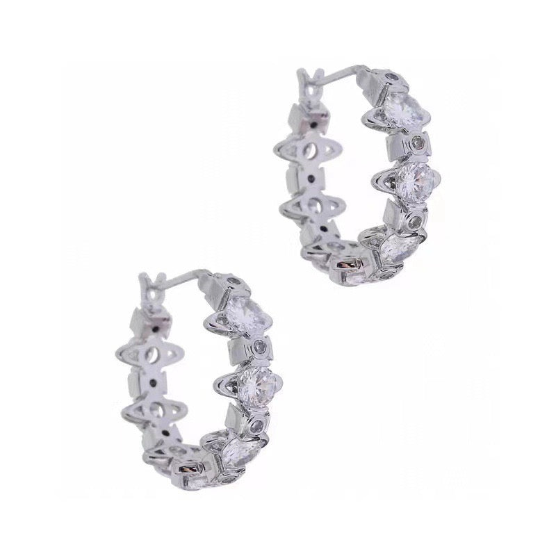 Full-Rhinestone Earrings