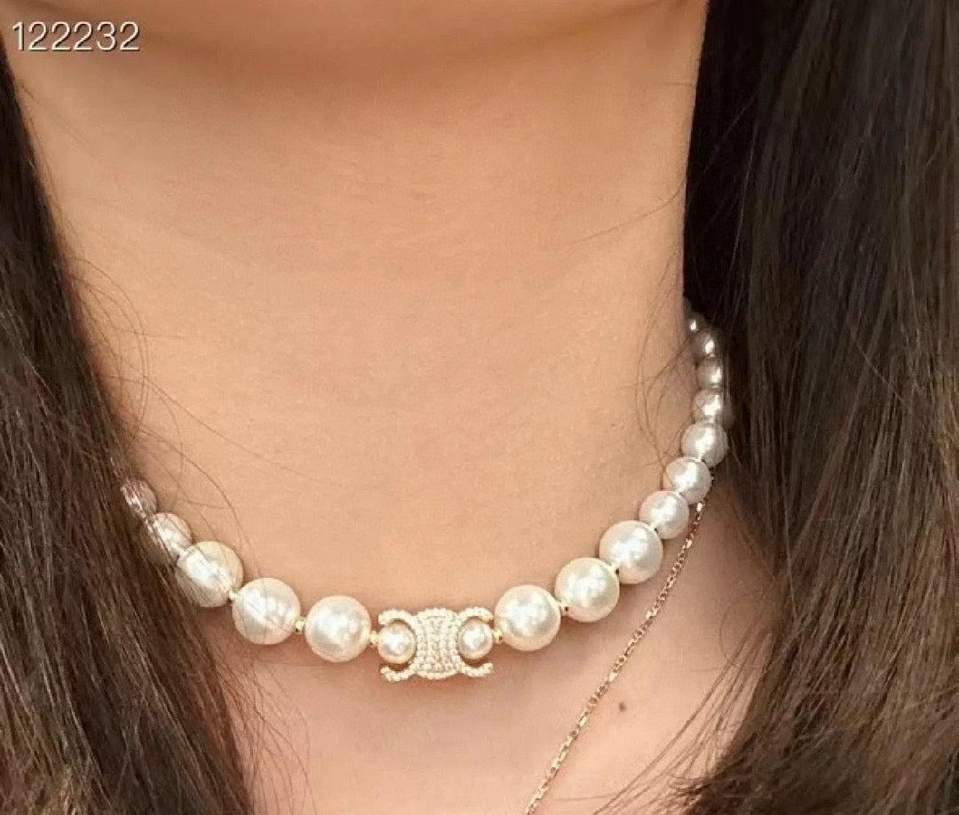 CELINE Pearl Gold-Plated Necklace