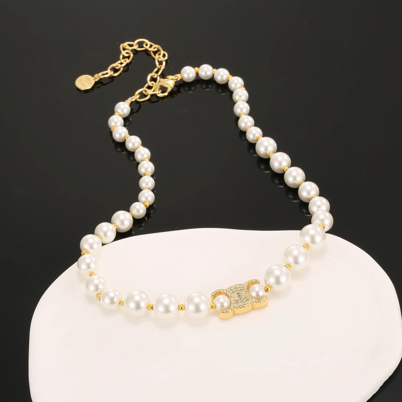 CELINE Pearl Gold-Plated Necklace