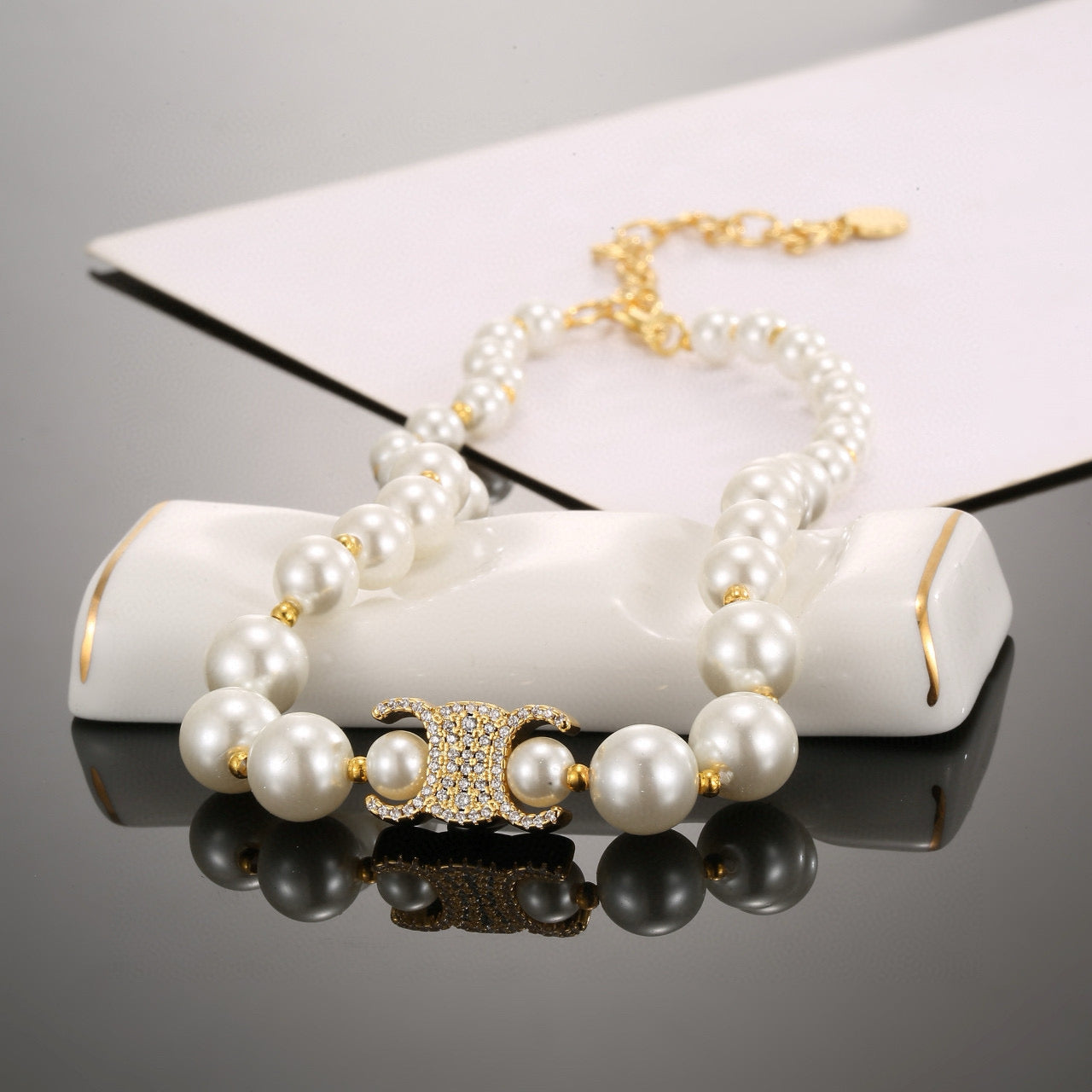 CELINE Pearl Gold-Plated Necklace