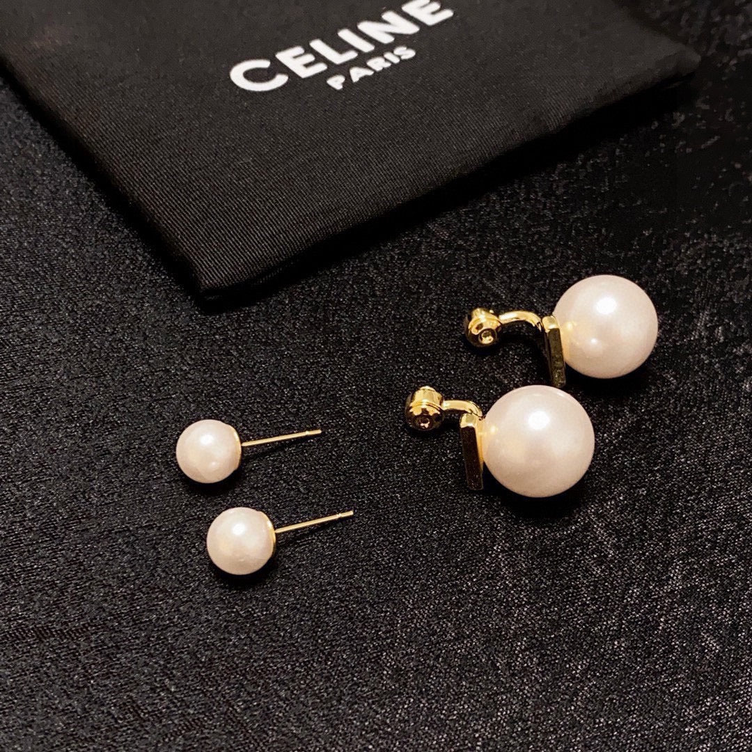 CELINE Pearl Triomphe Earrings