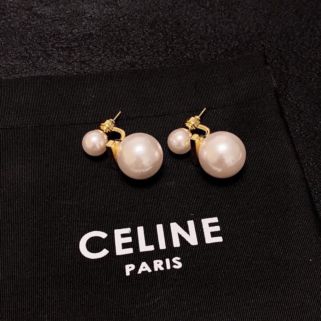 CELINE Pearl Triomphe Earrings