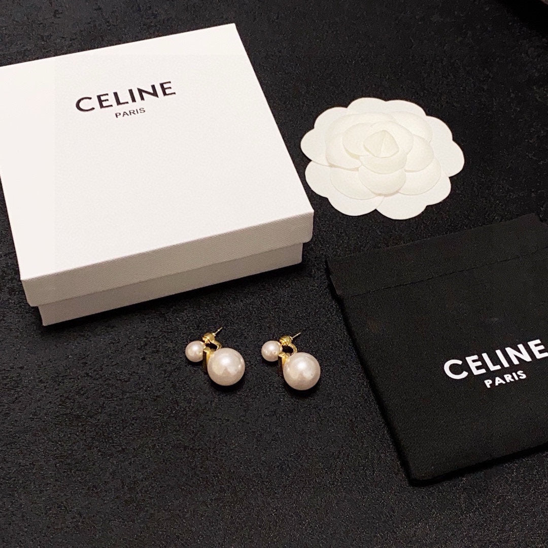 CELINE Pearl Triomphe Earrings