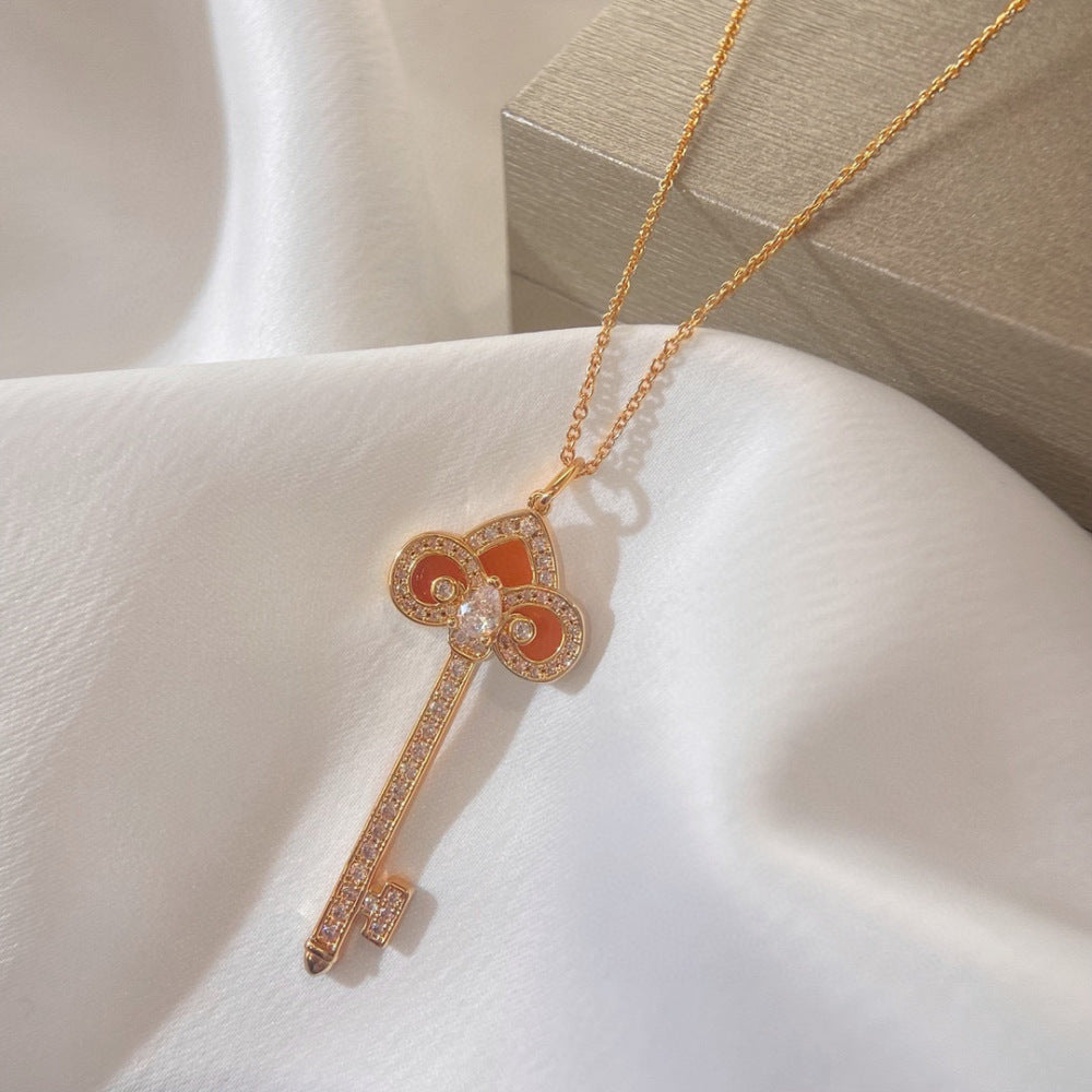 Tiffany & Co. Crystal Key Motif Necklace