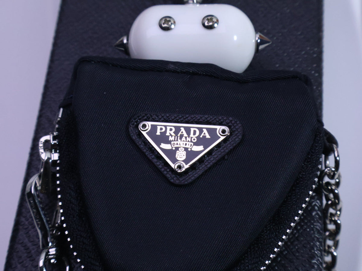 PRADA Triangle Logo Logo Detail Keychain