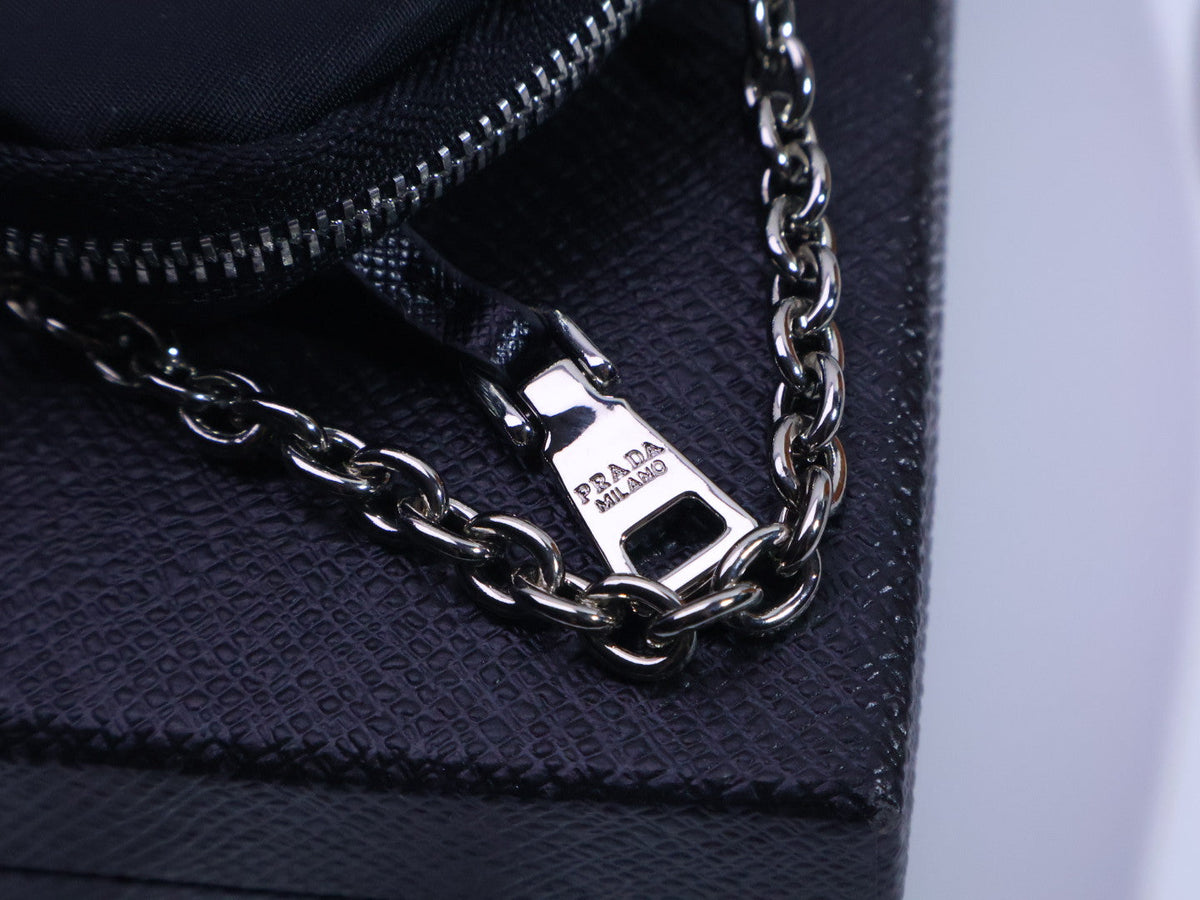 PRADA Triangle Logo Logo Detail Keychain