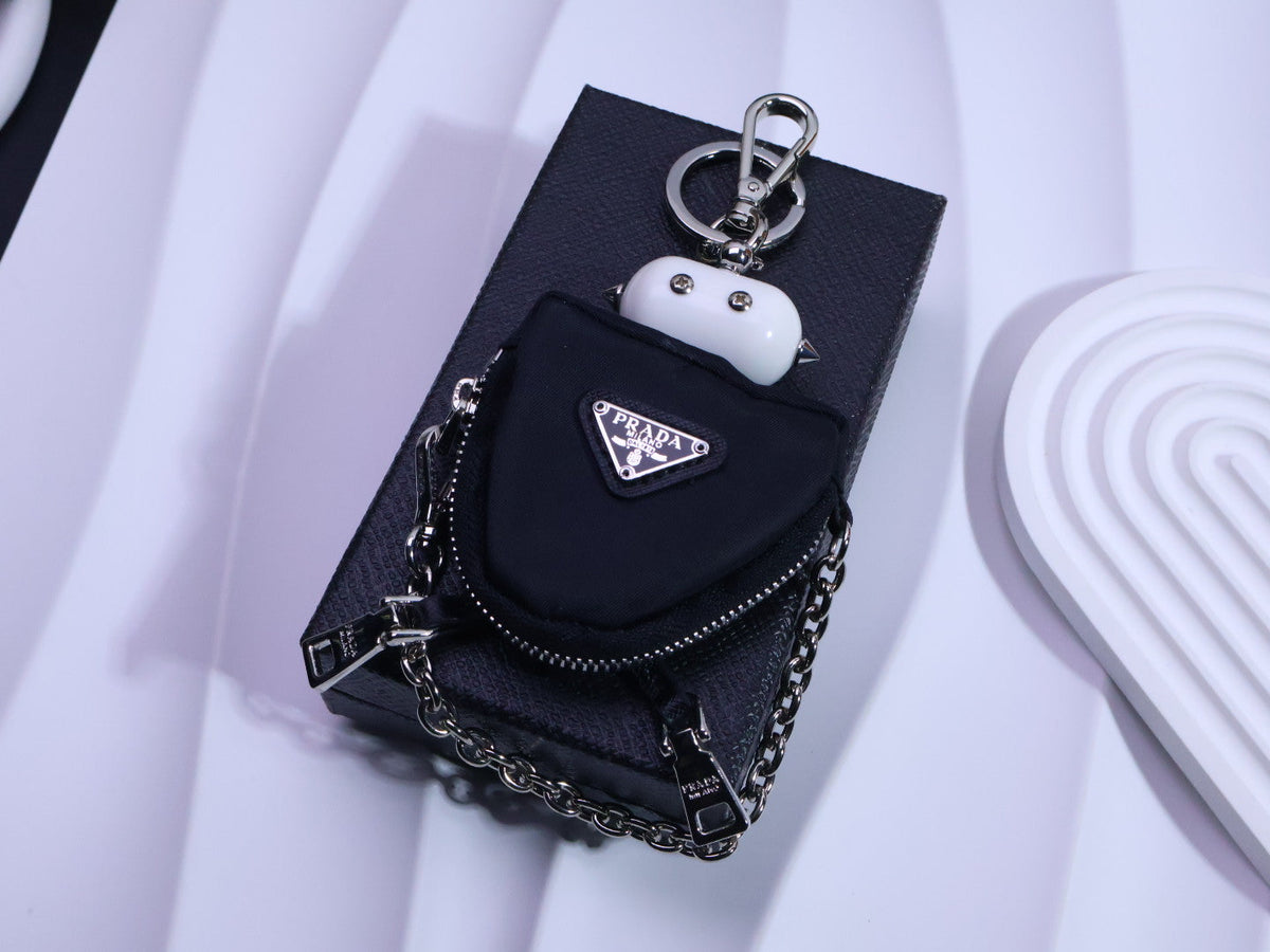PRADA Triangle Logo Logo Detail Keychain