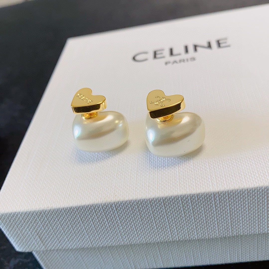 CELINE Triomphe Heart Earrings