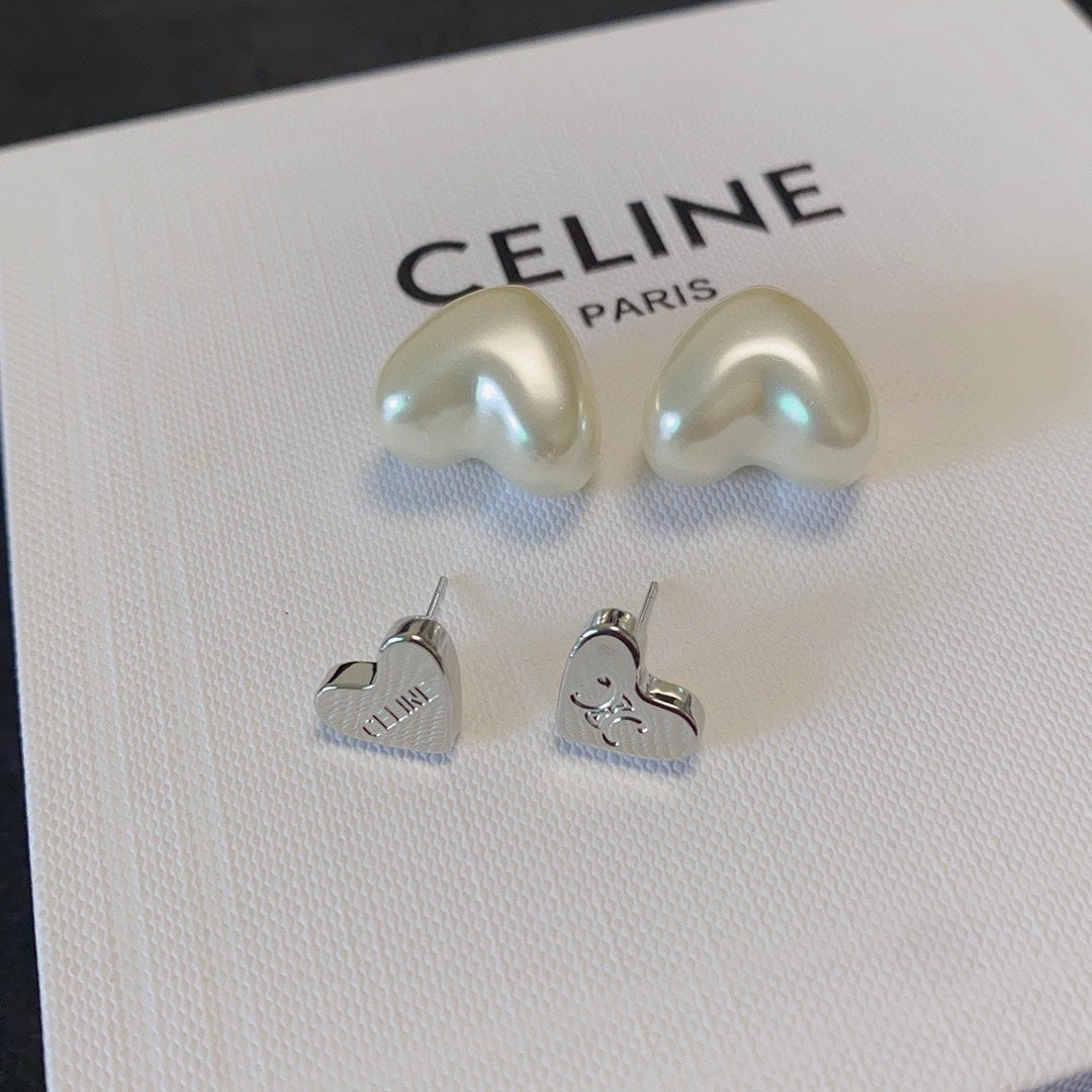 CELINE Triomphe Heart Earrings