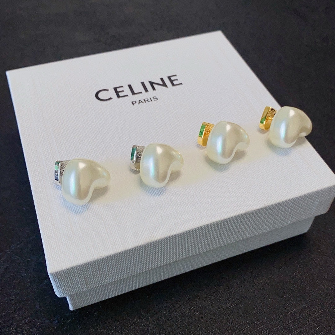 CELINE Triomphe Heart Earrings