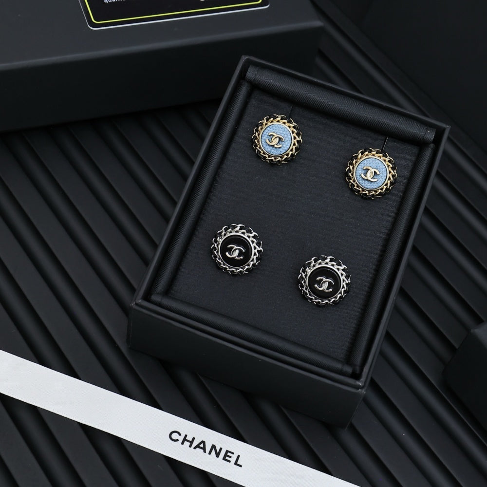 Chanel Vintage Double C Earrings