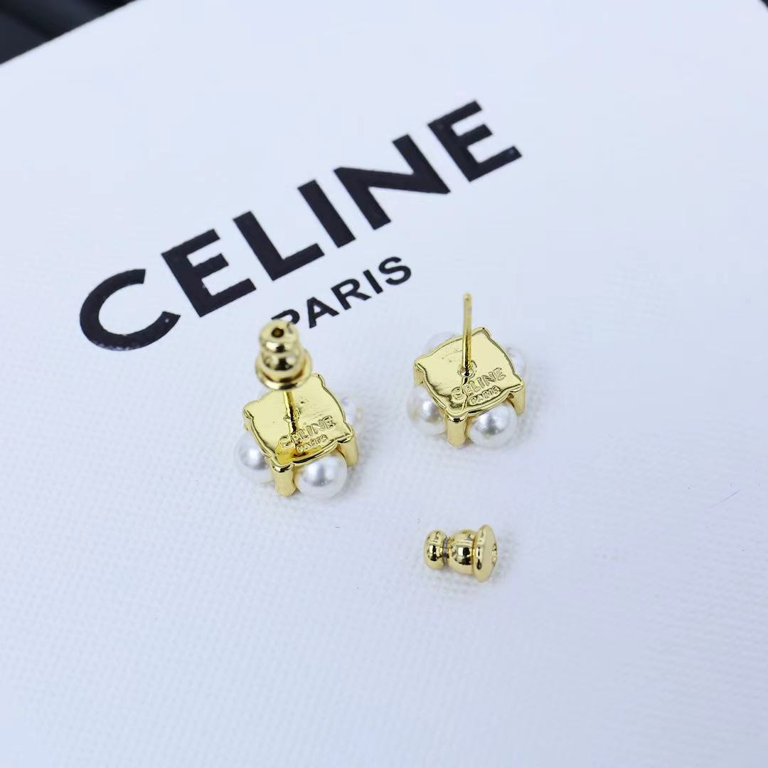 CELINE Pearl Crystal Earrings