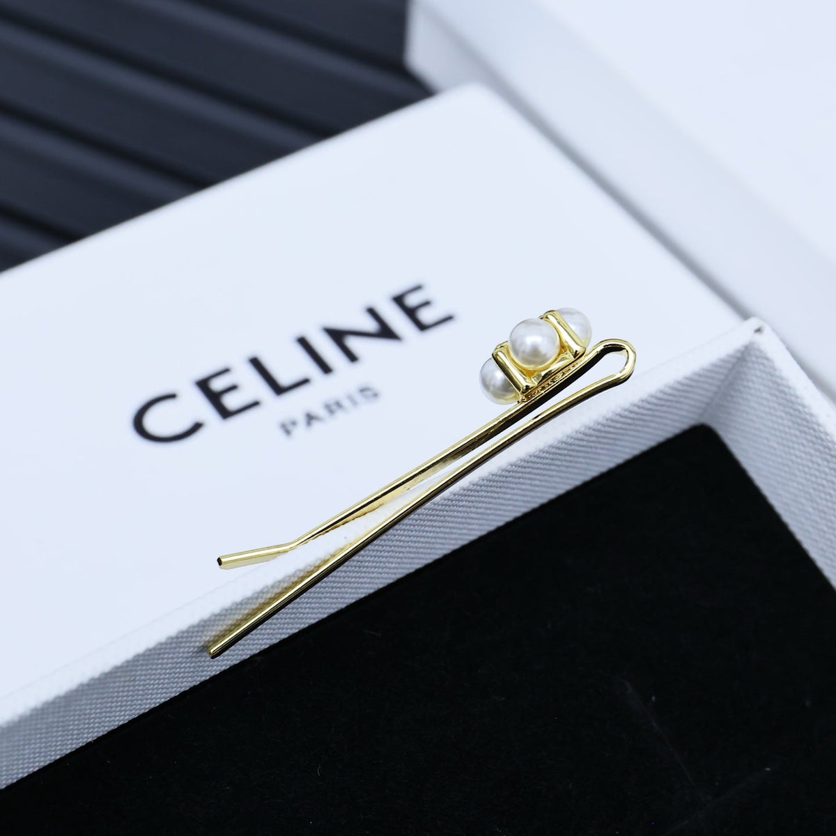 CELINE Pearl Crystal Hair Accessory