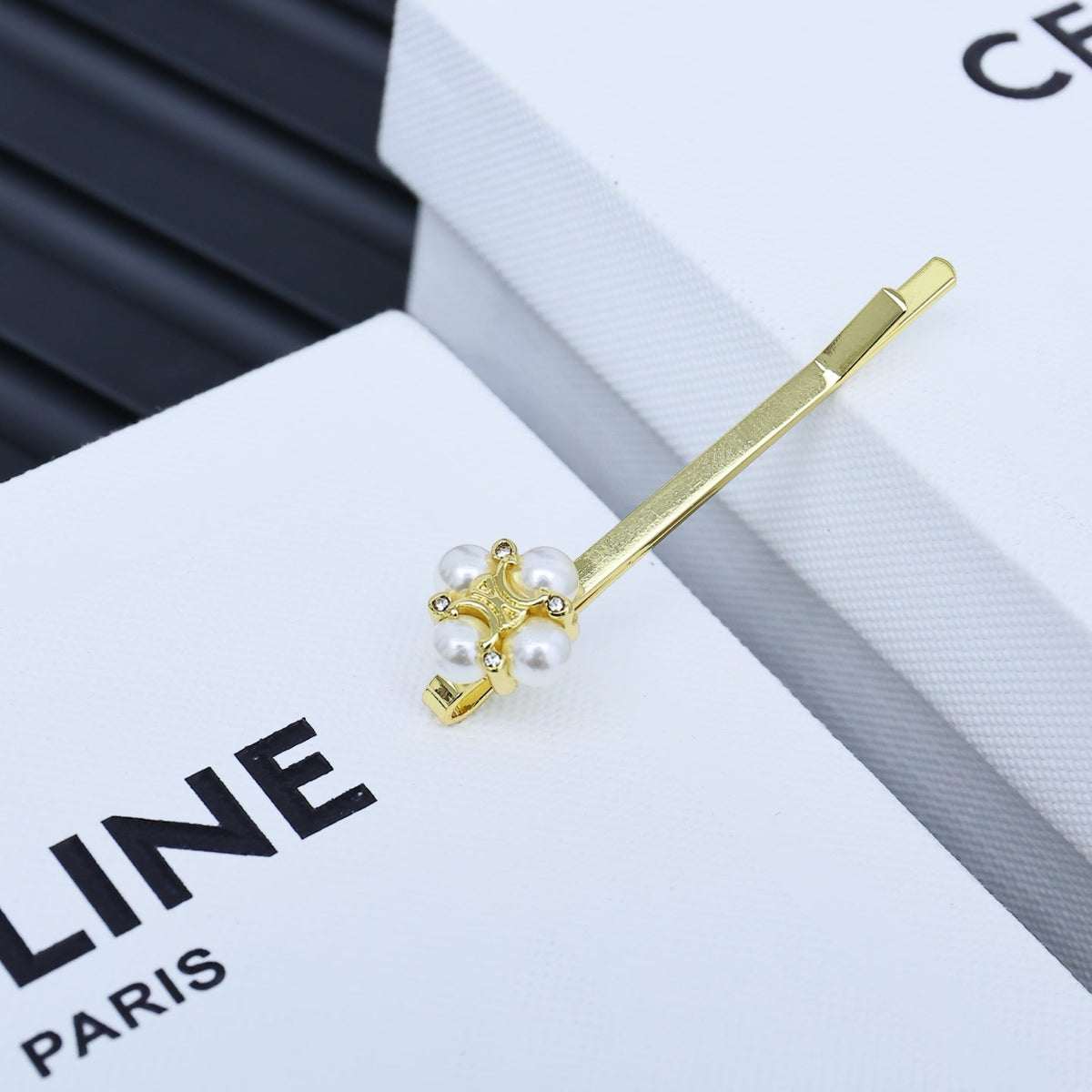 CELINE Pearl Crystal Hair Accessory