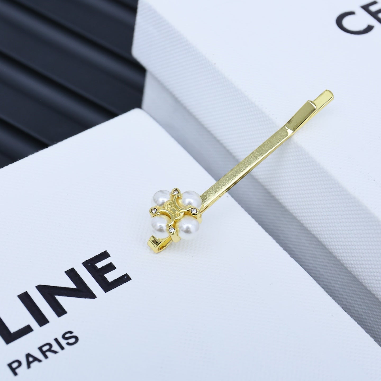 CELINE Pearl Crystal Hair Accessory
