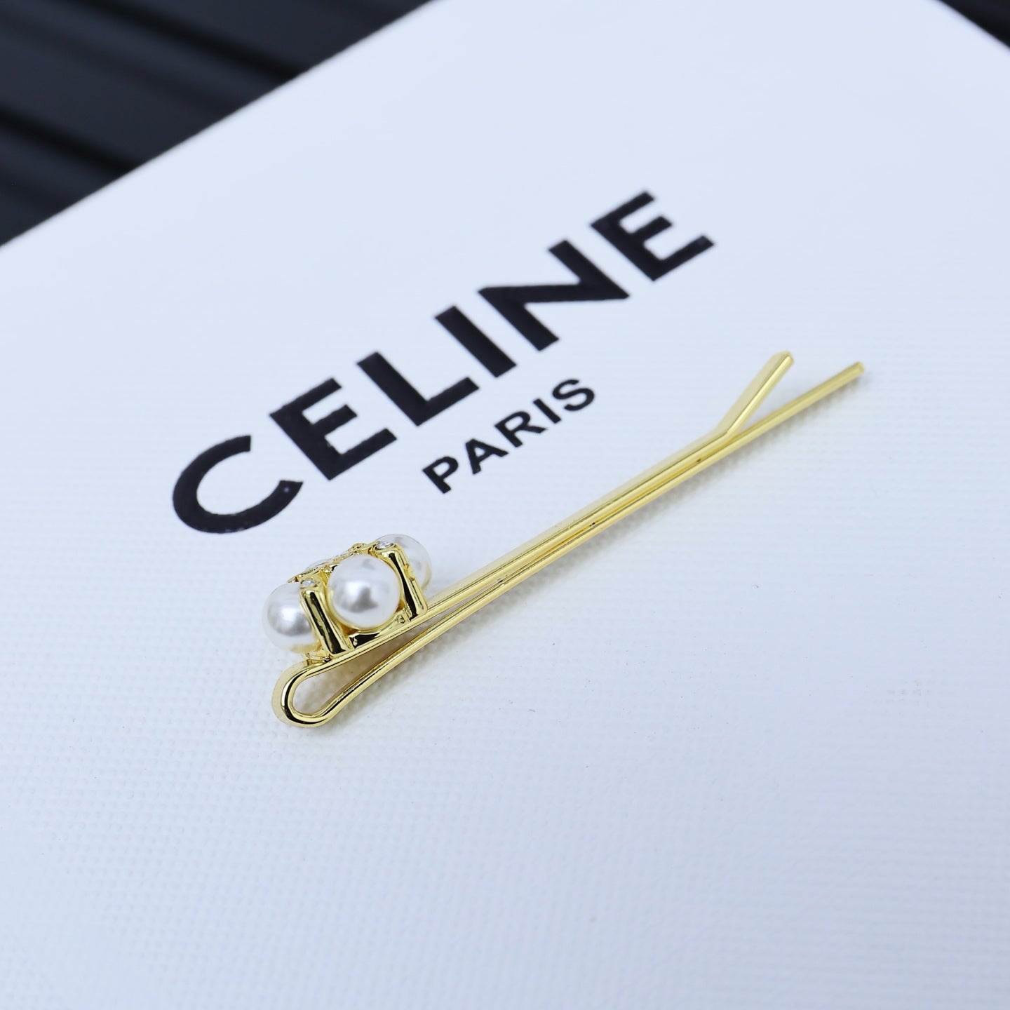 CELINE Pearl Crystal Hair Accessory