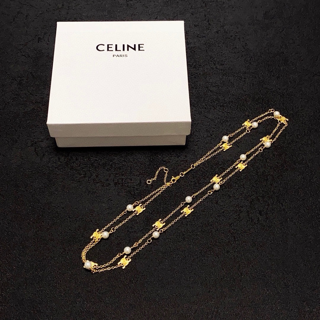 CELINE Pearl Triomphe Necklace