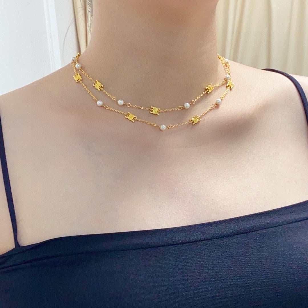 CELINE Pearl Triomphe Necklace