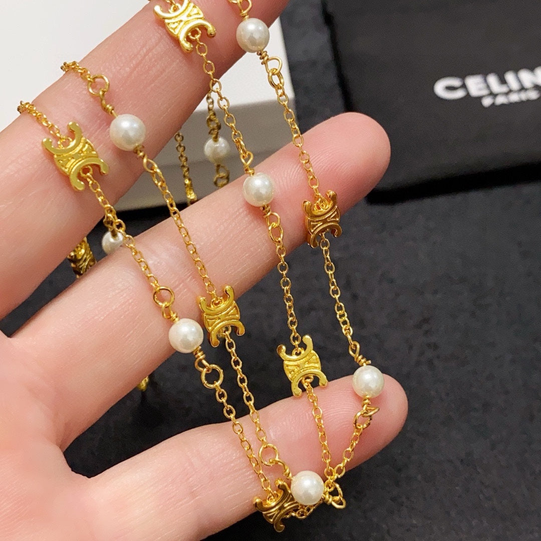 CELINE Pearl Triomphe Necklace