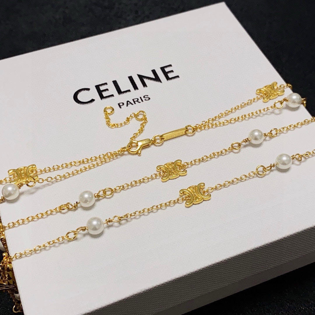CELINE Pearl Triomphe Necklace