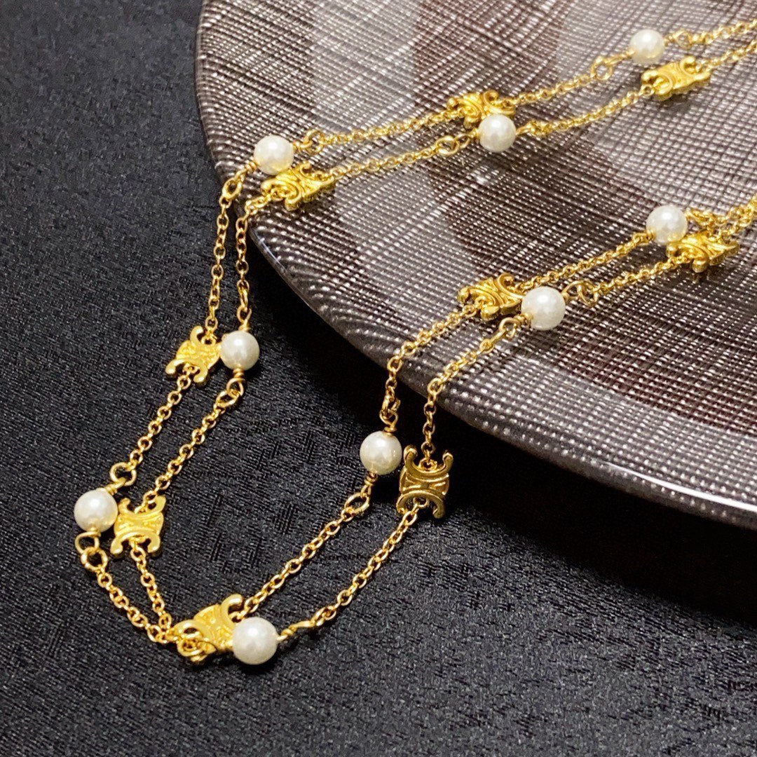 CELINE Pearl Triomphe Necklace