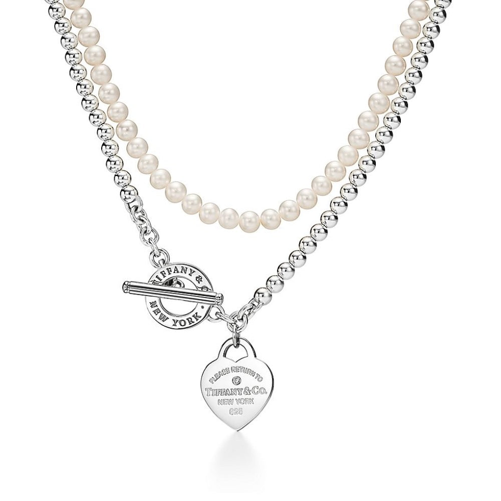 Tiffany & Co. Pearl Heart Necklace