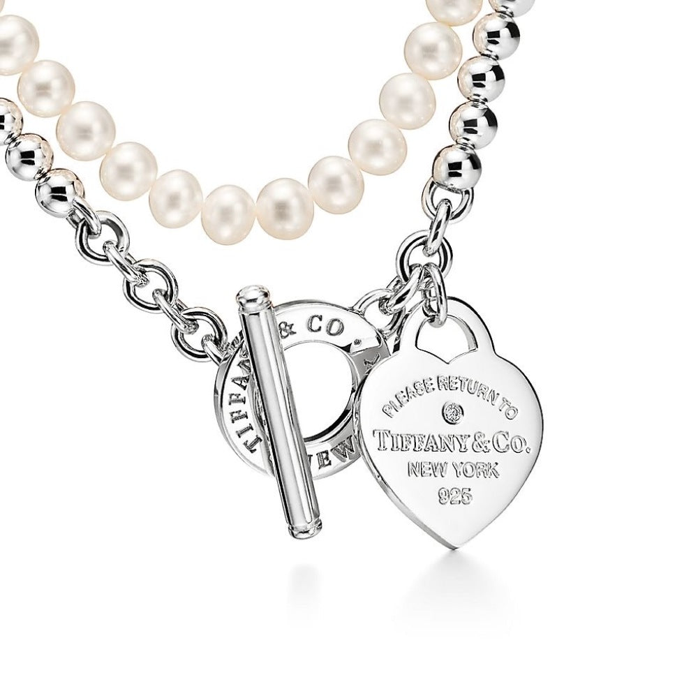 Tiffany & Co. Pearl Heart Necklace