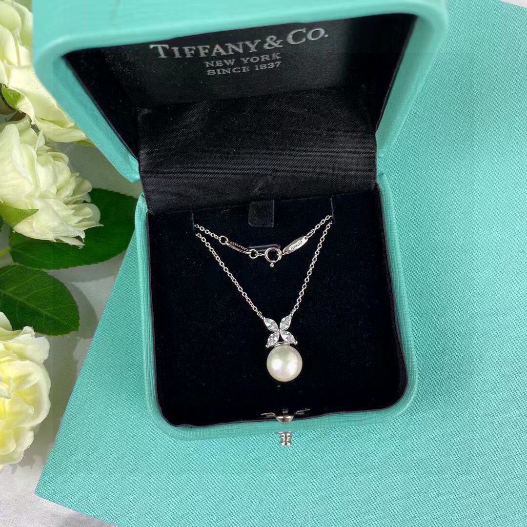Tiffany & Co. Natural Pearl Marquise Necklace