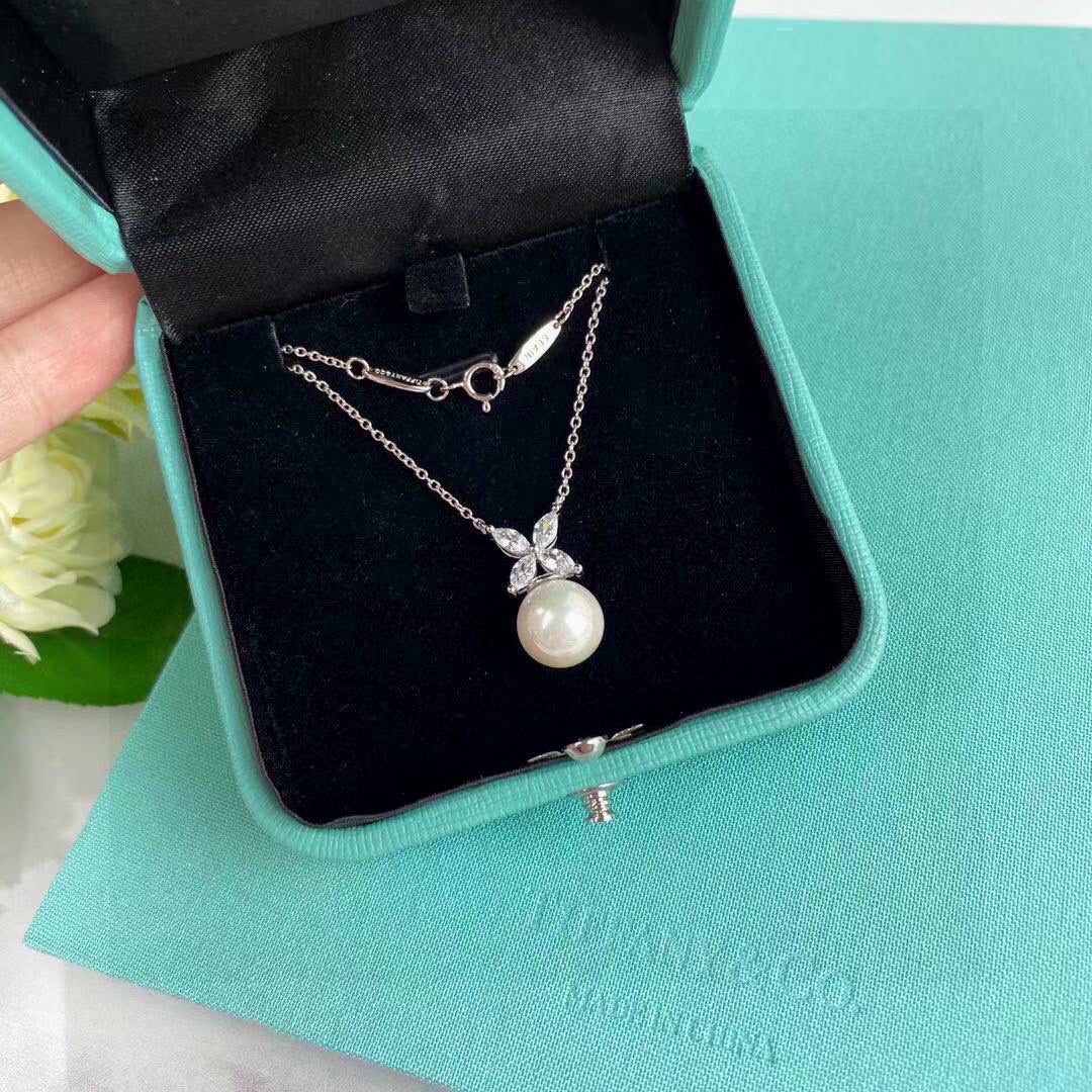 Tiffany & Co. Natural Pearl Marquise Necklace