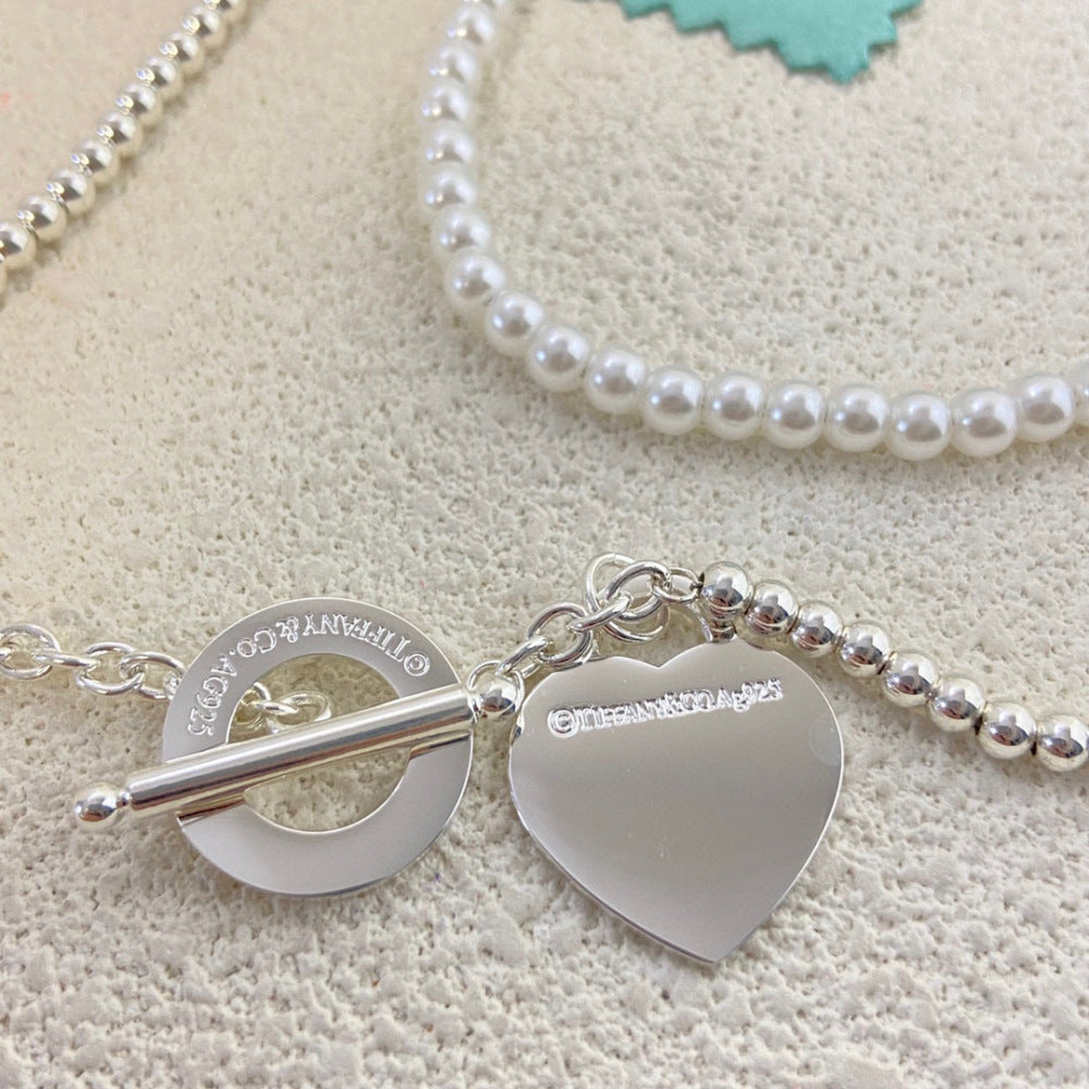 Tiffany & Co. Pearl Heart Necklace