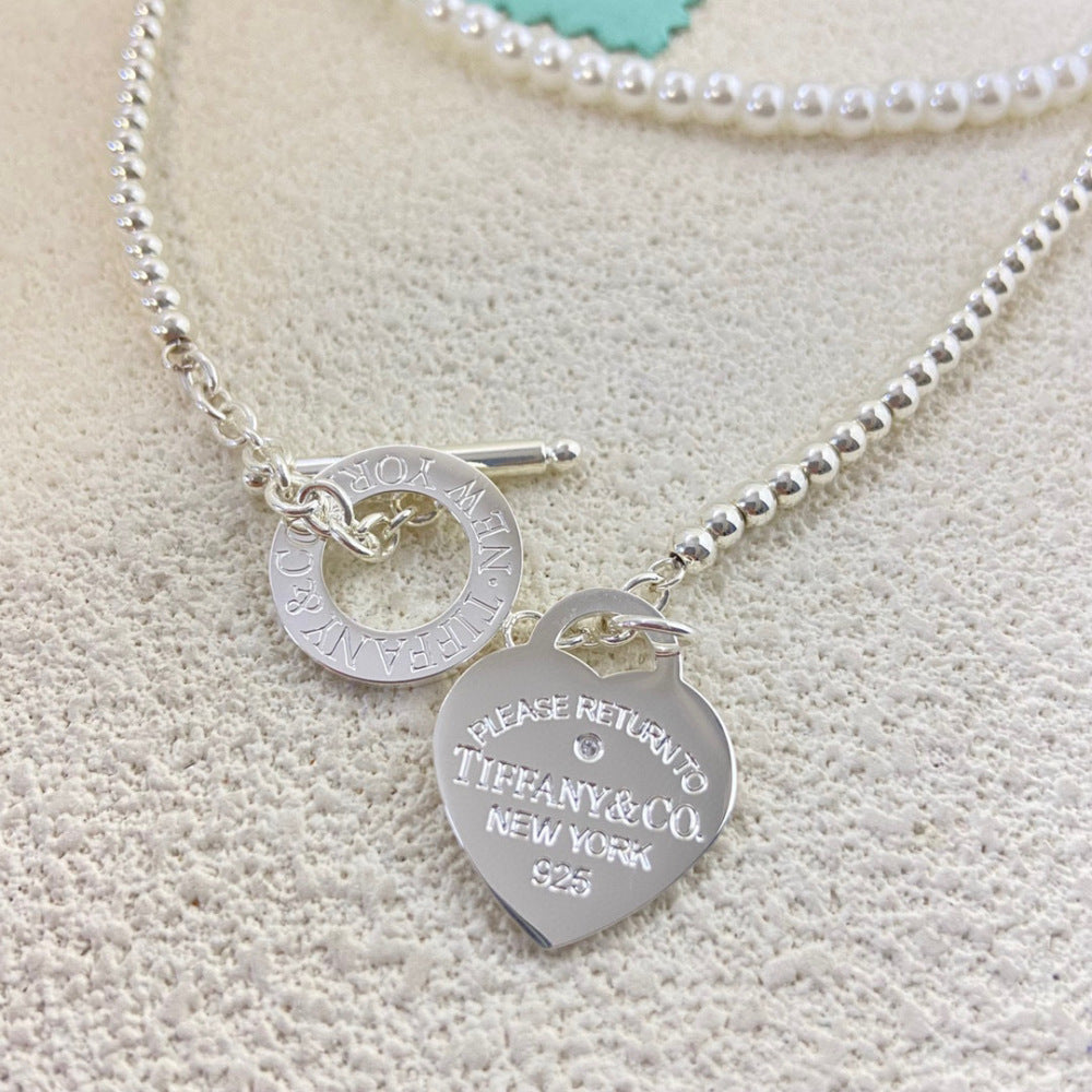 Tiffany & Co. Pearl Heart Necklace