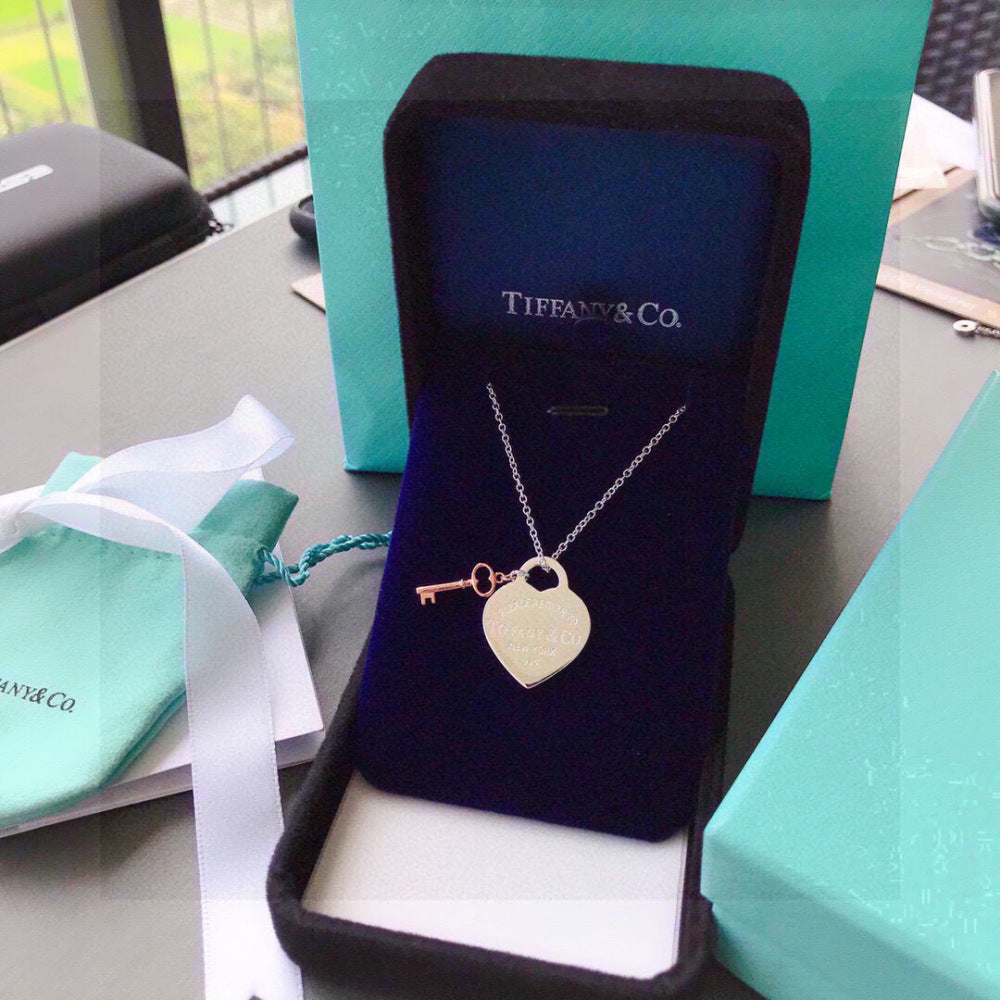 Tiffany & Co. Heart Key Motif Necklace