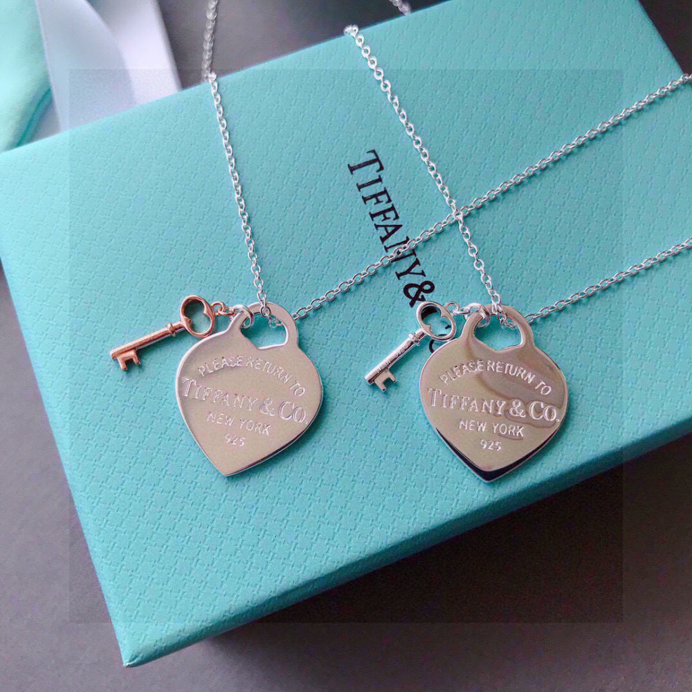 Tiffany & Co. Heart Key Motif Necklace
