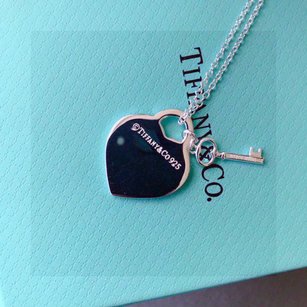 Tiffany & Co. Heart Key Motif Necklace