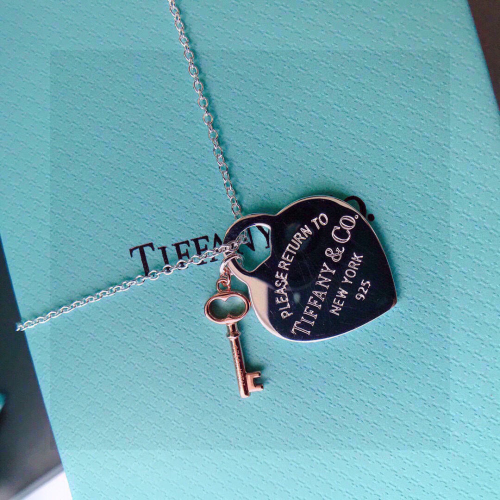 Tiffany & Co. Heart Key Motif Necklace