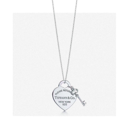 Tiffany & Co. Heart Key Motif Necklace