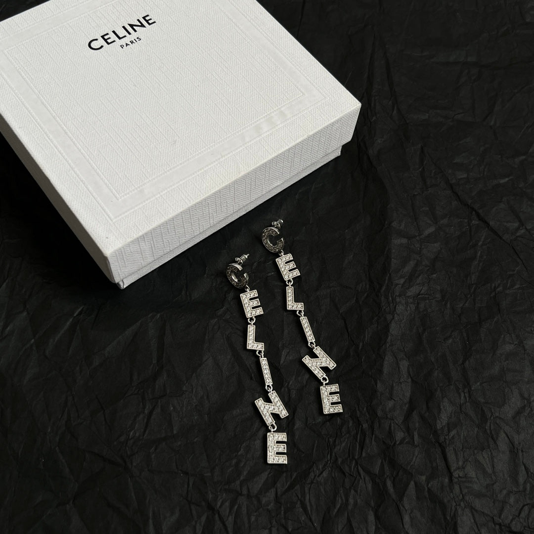 CELINE Letter stud Earrings