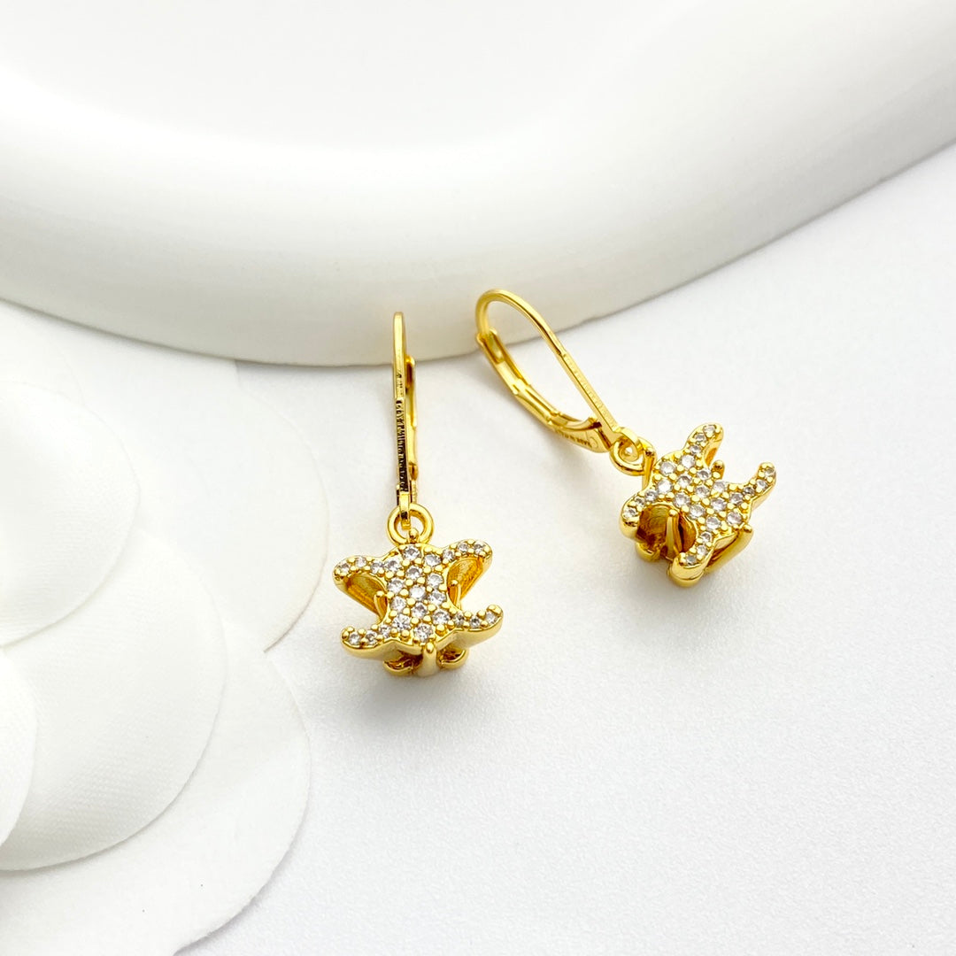 CELINE Crystal Triomphe Earrings