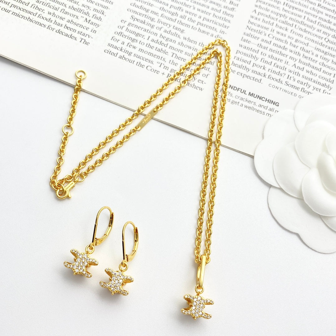 CELINE Crystal Triomphe Earrings