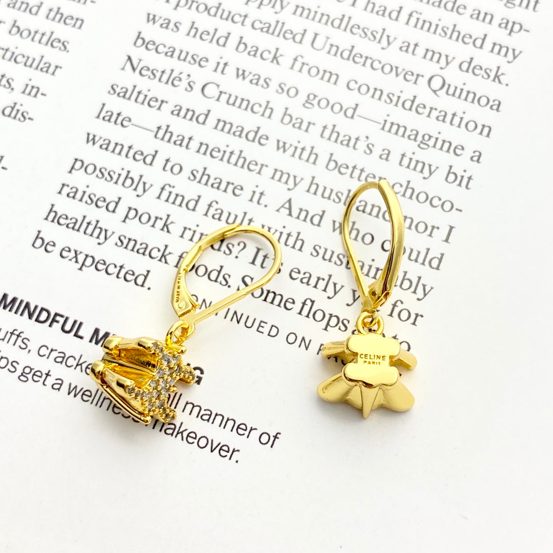 CELINE Crystal Triomphe Earrings