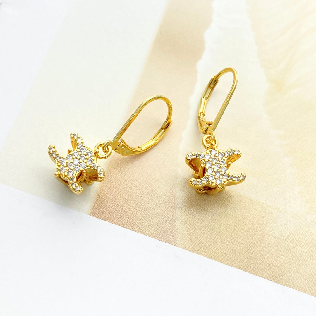 CELINE Crystal Triomphe Earrings