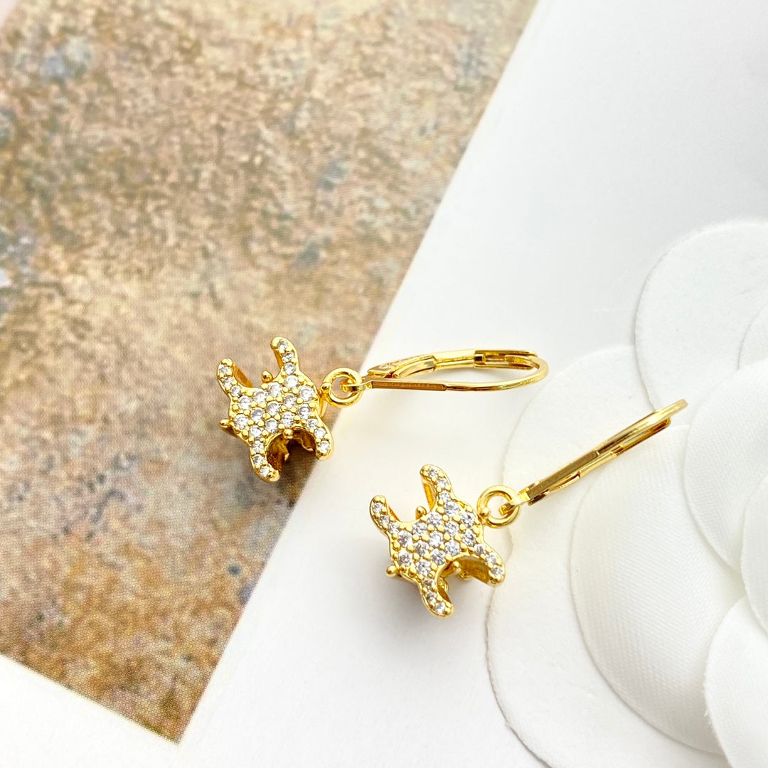CELINE Crystal Triomphe Earrings